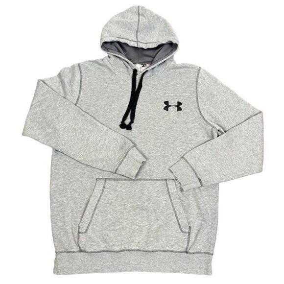 Under Armour Cold Gear Gray Hoodie Lightweight Contrast Surge Stitch Medium - Picture 1 of 9